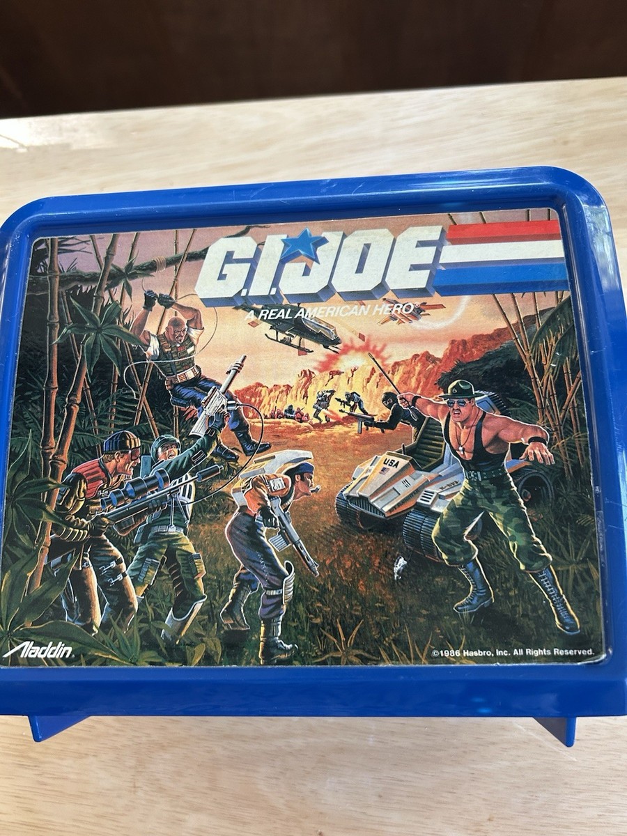 GI JOE plastic Lunch Box And Thermos By ALADDIN A REAL AMERICAN