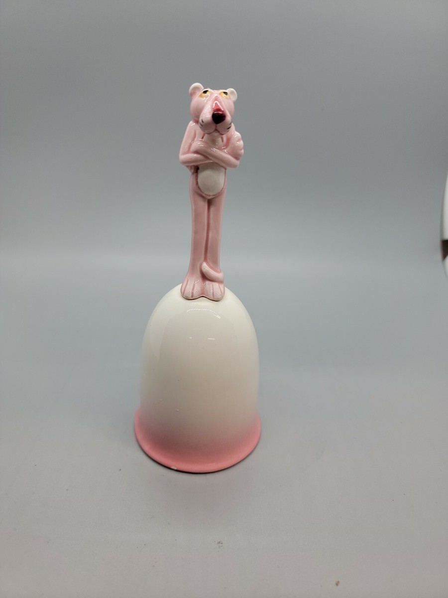 Pink Panther 1982 Collectible Pink-White Bell Made by Royal