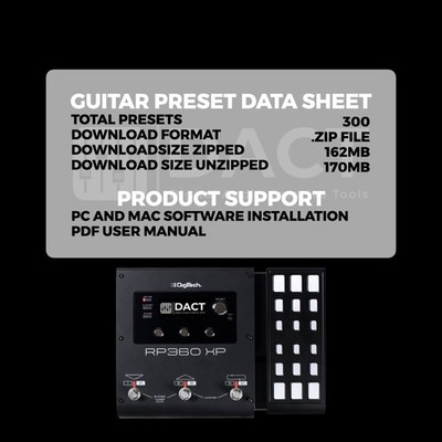 Digitech RP360XP Guitar Multi-FX Presets Library (Instant Delivery
