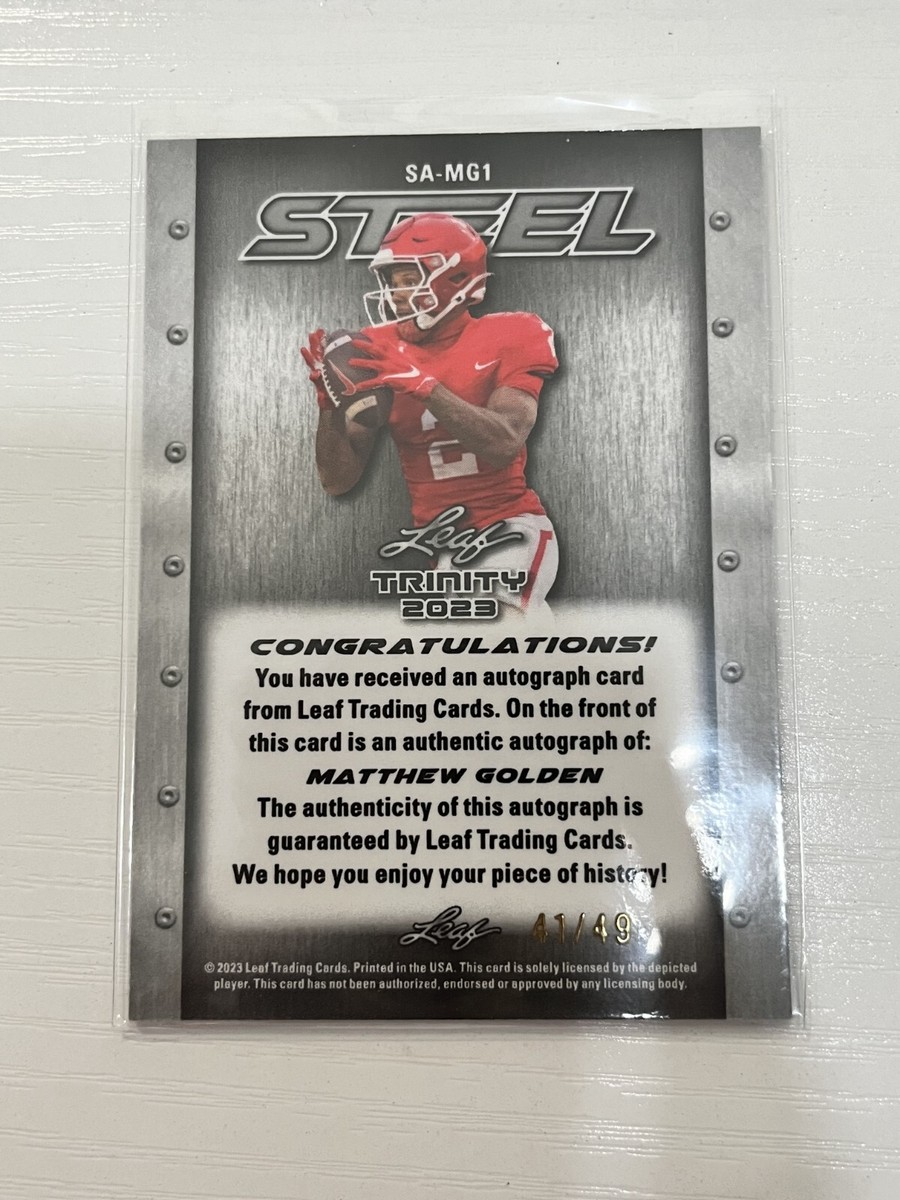 2023 Leaf Trinity Steel RC Matthew Golden Purple AUTO 41/49 | eBay