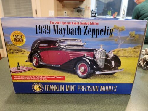 Imperfect 1:24 Diecast Franklin Mint BLK/SLVR 1939 MAYBACH