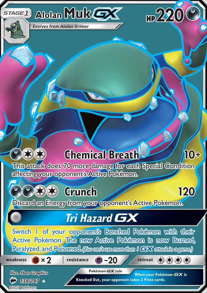 Alolan Muk GX 138/147 SM Burning Shadows Ultra Rare Full Art