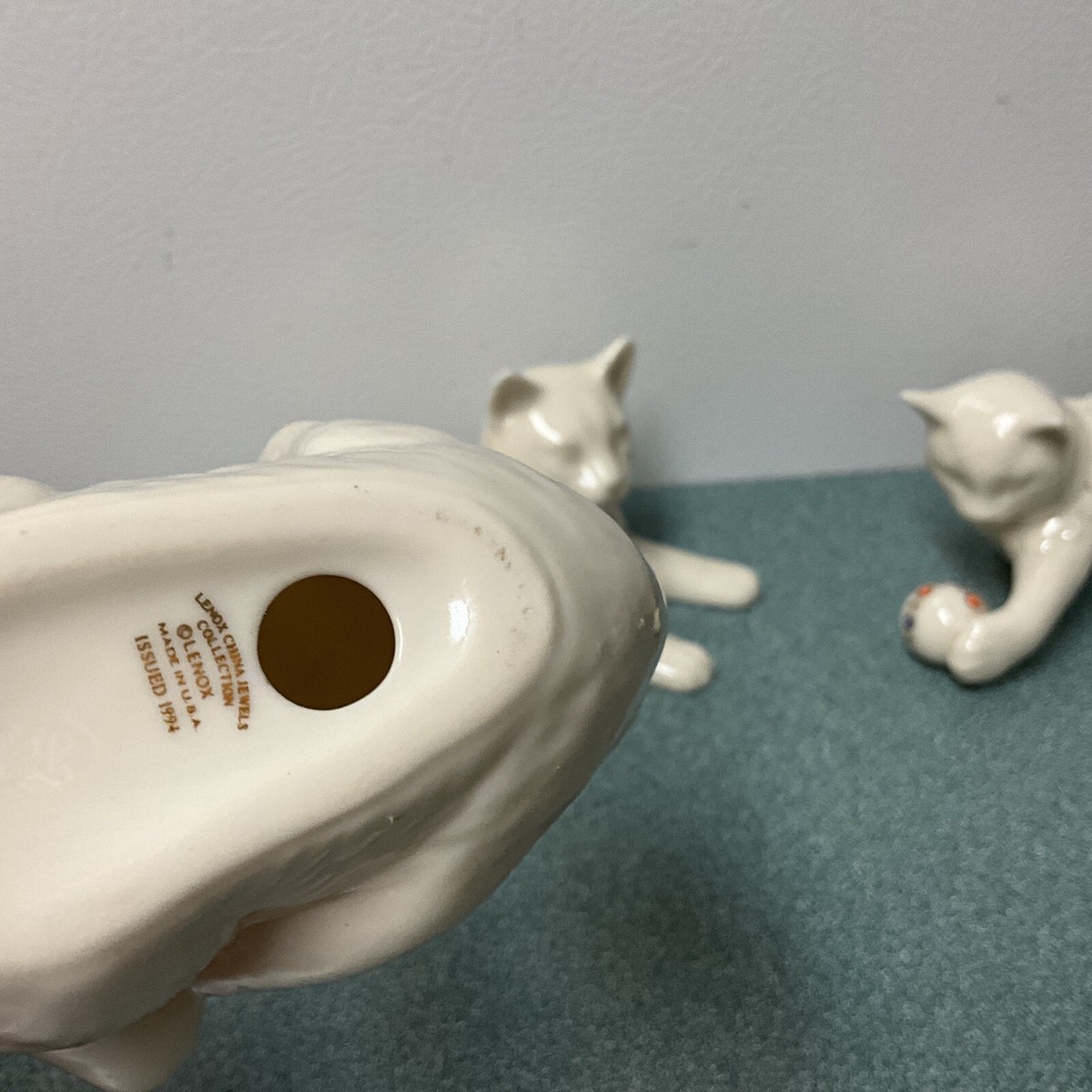 3 LENOX 1991 1992 & 1994 Cats / Kittens China Jewels Collection
