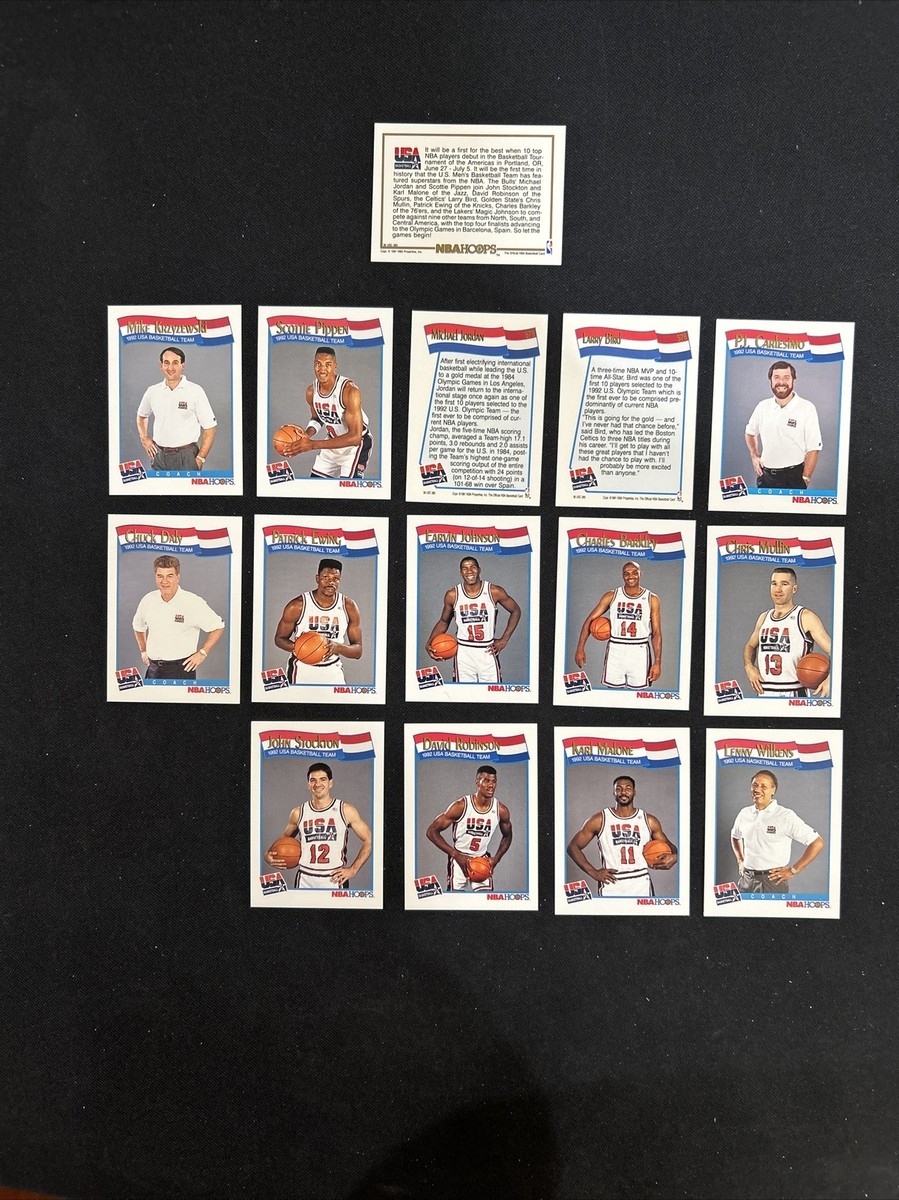 1991 NBA Hoops USA Dream Team Olympic 15 Card Mint Set Michael