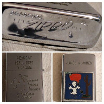 1968 Zippo Lighter James N Jones Bearcat Vietnam War Snoopy Says F