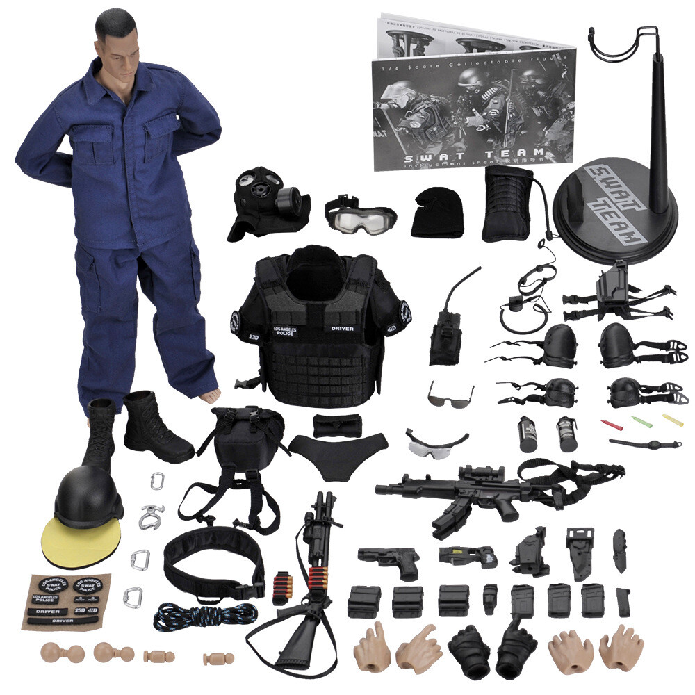 Available 1/6 Swat Force Model Assault Officer Police Toy Set for