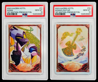 Hazbin Hotel 1ST EDITION Foil ADAM & ADAM'S GUITAR GEM MINT PSA 10