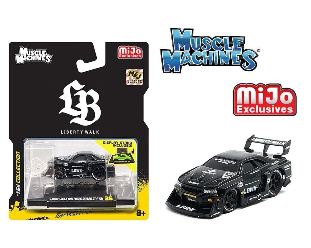 Muscle Machines Liberty Walk 1999 Nissan Skyline GT-R R34 #5 Black