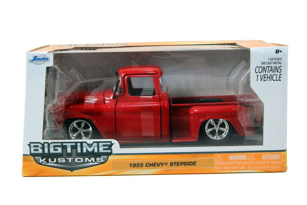 JADA BIGTIME BTK 1955 CHEVY STEPSIDE PICKUP TRUCK RED 1:24 DIECAST