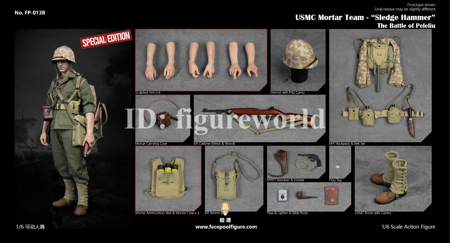 New Facepool FP013B 1/6 Marine mortarman 