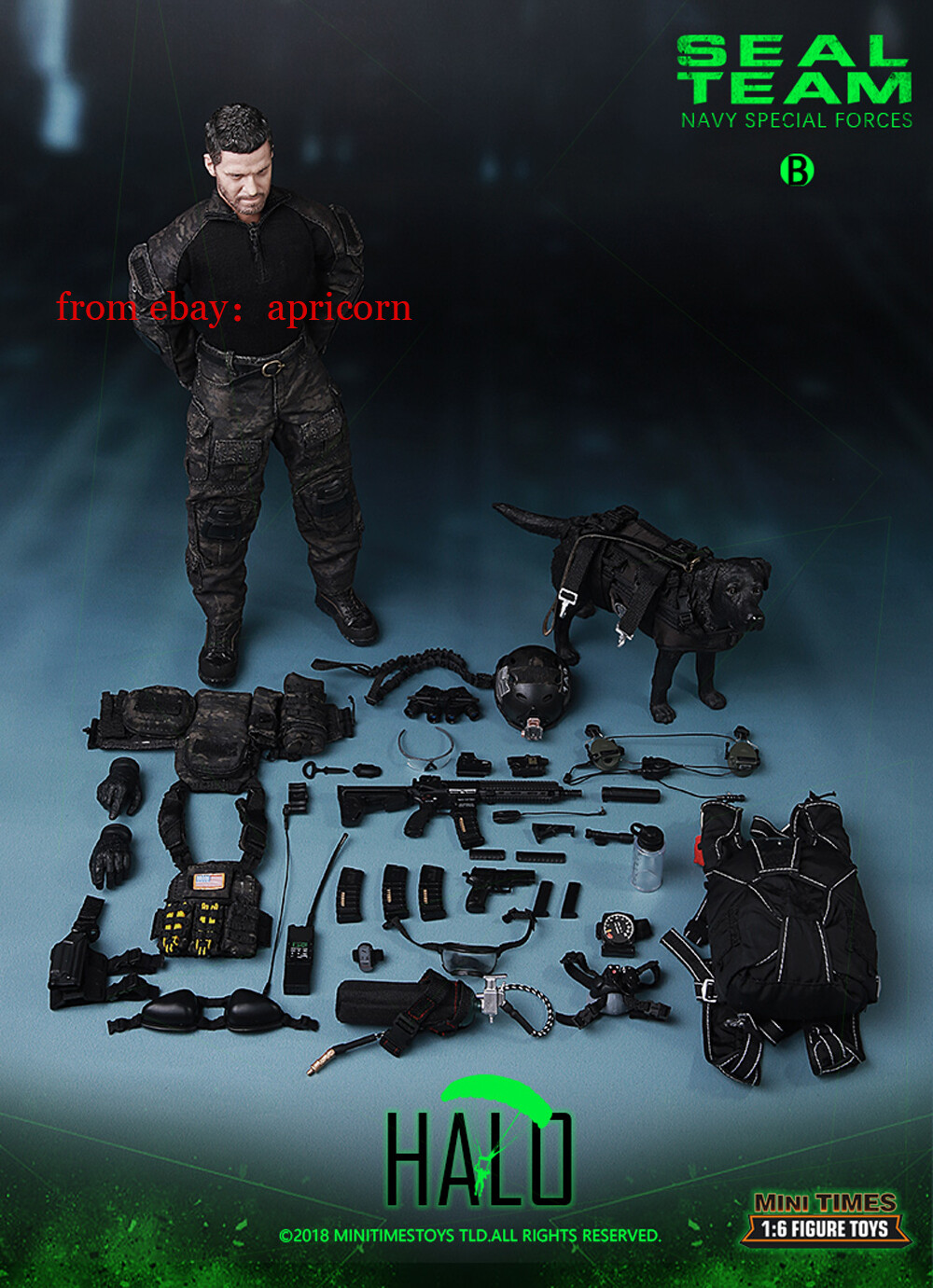 Mini Times Toys M013 US Navy SEAL Team HALO 1/6 Action Figure W/K