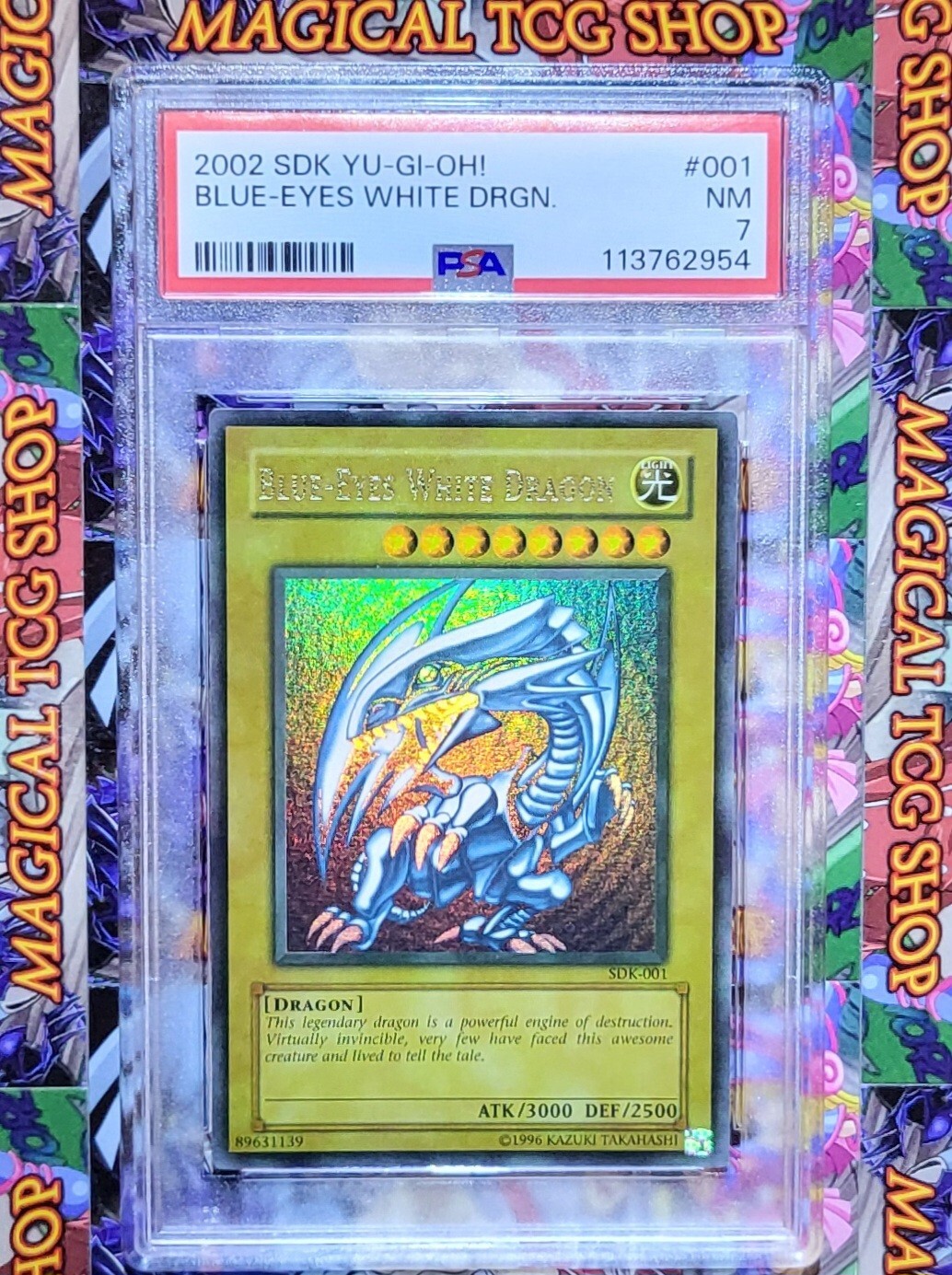 Yugioh Blue-Eyes White Dragon SDK-001 Ultra Rare Faded PSA NM | eBay