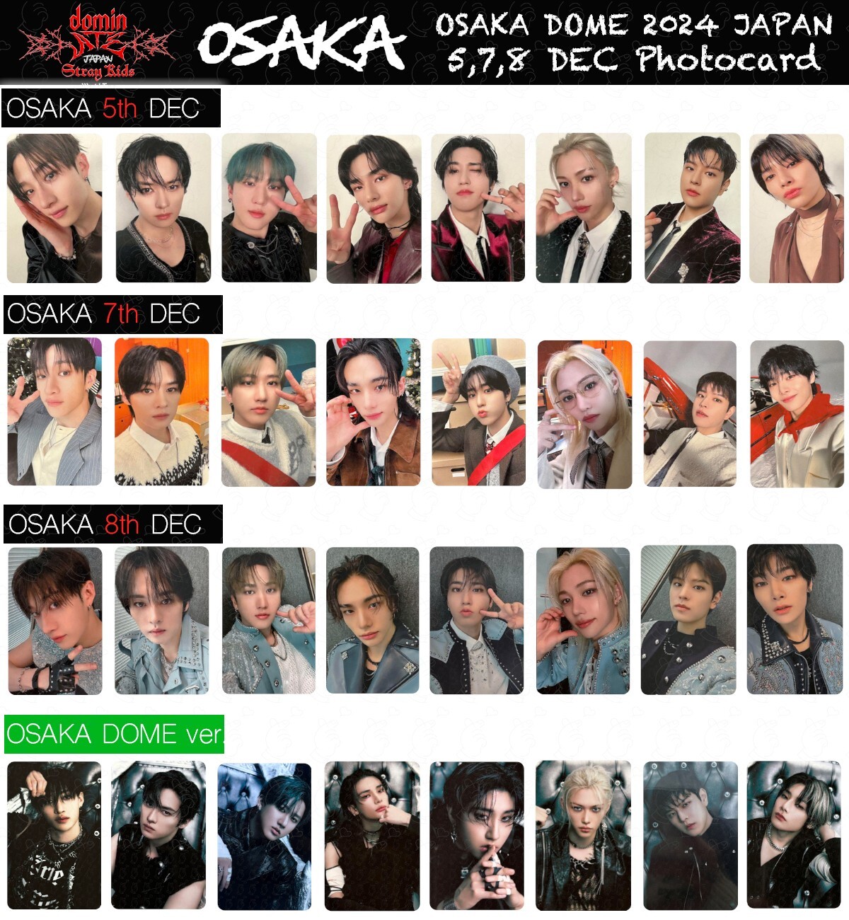 Stray Kids Tour dominATE JAPAN OSAKA Date limited photocard GIANT