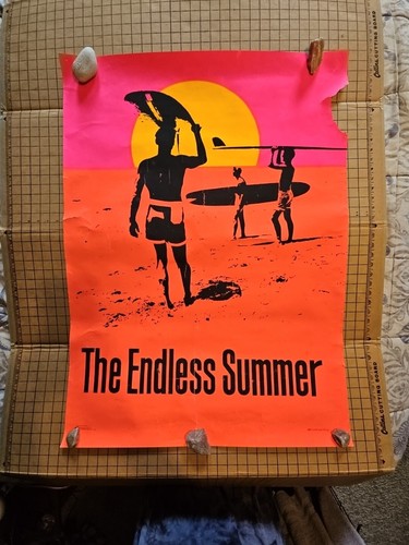 Vintage Original 1966 The Endless Summer Blacklight Movie Poster