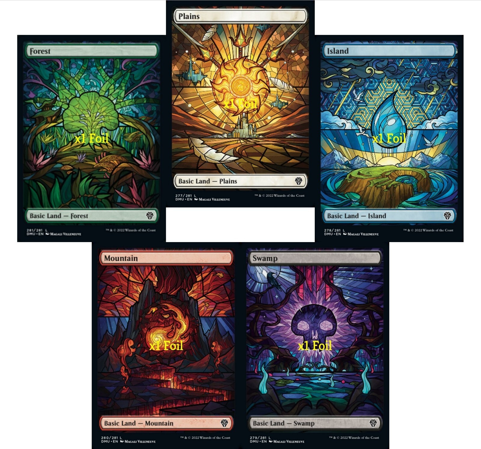 MTG Foil Showcase Dominaria United DMU Basic Lands MINT (SELECT