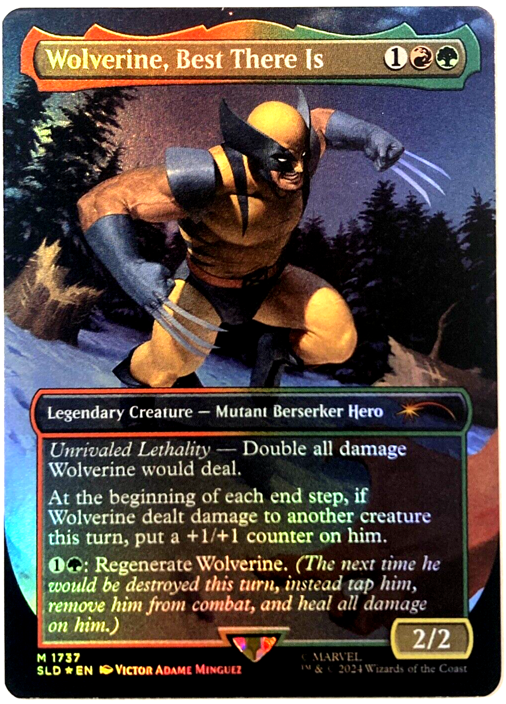MTG Wolverine, Best There Is RAINBOW FOIL Secret Lair Drop x