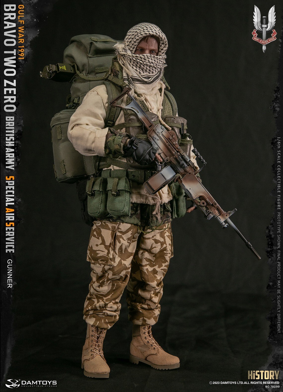 1/6 DAMTOYS British Army Special Air Service (SAS) Gunner Gulf War