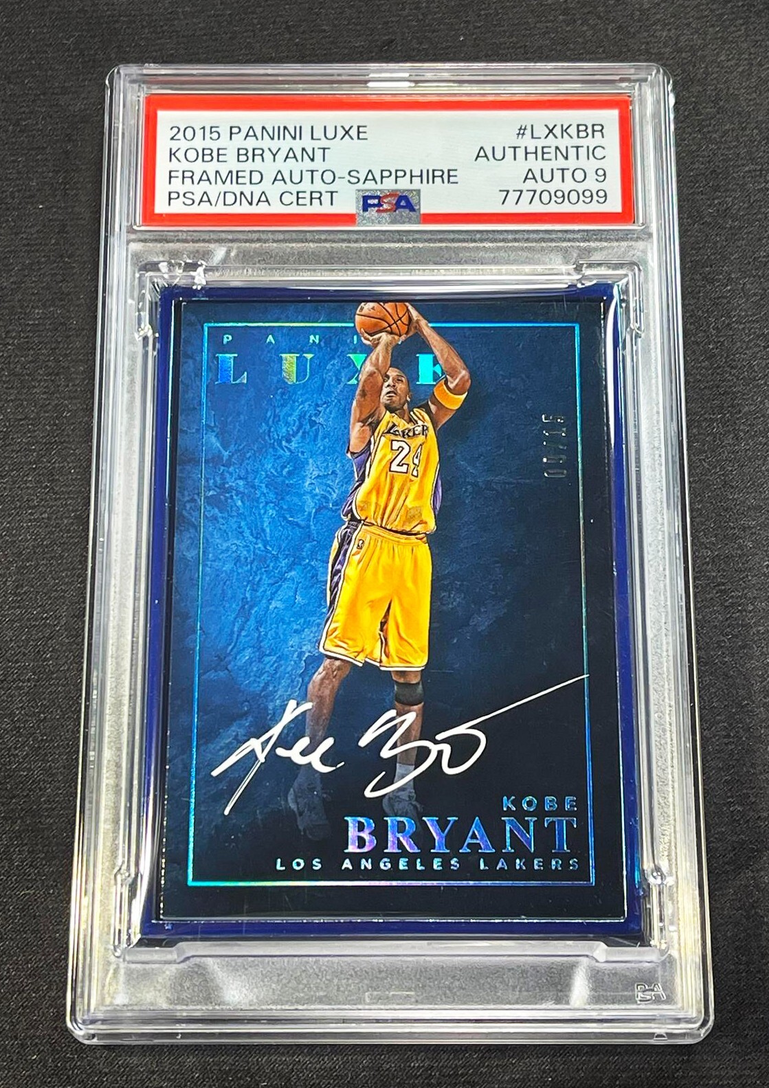 KOBE BRYANT 2015 PANINI LUXE SAPPHIRE FRAMED AUTOGRAPH AUTO /15