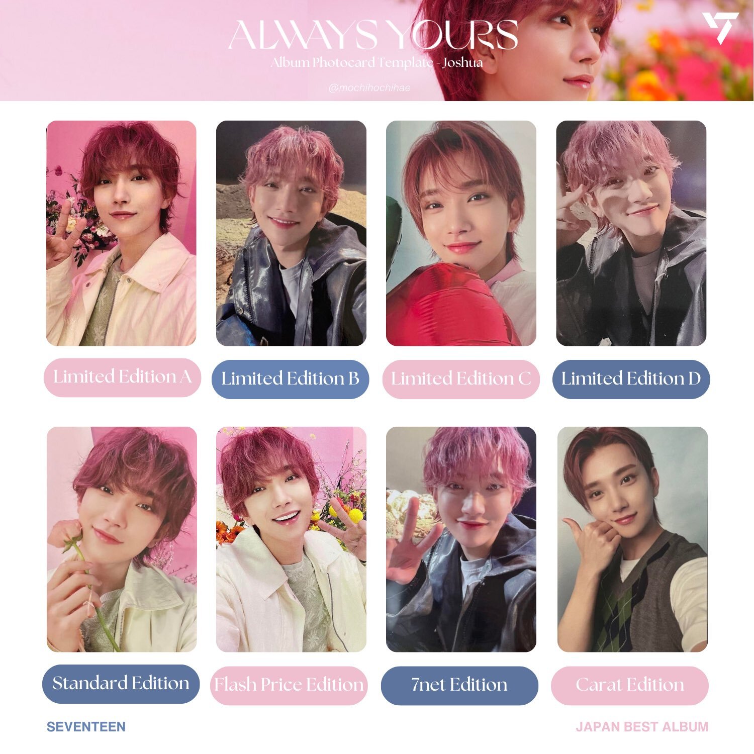 JOSHUA SEVENTEEN ALWAYS YOURS JAPAN BEST ALBUM Official photo card