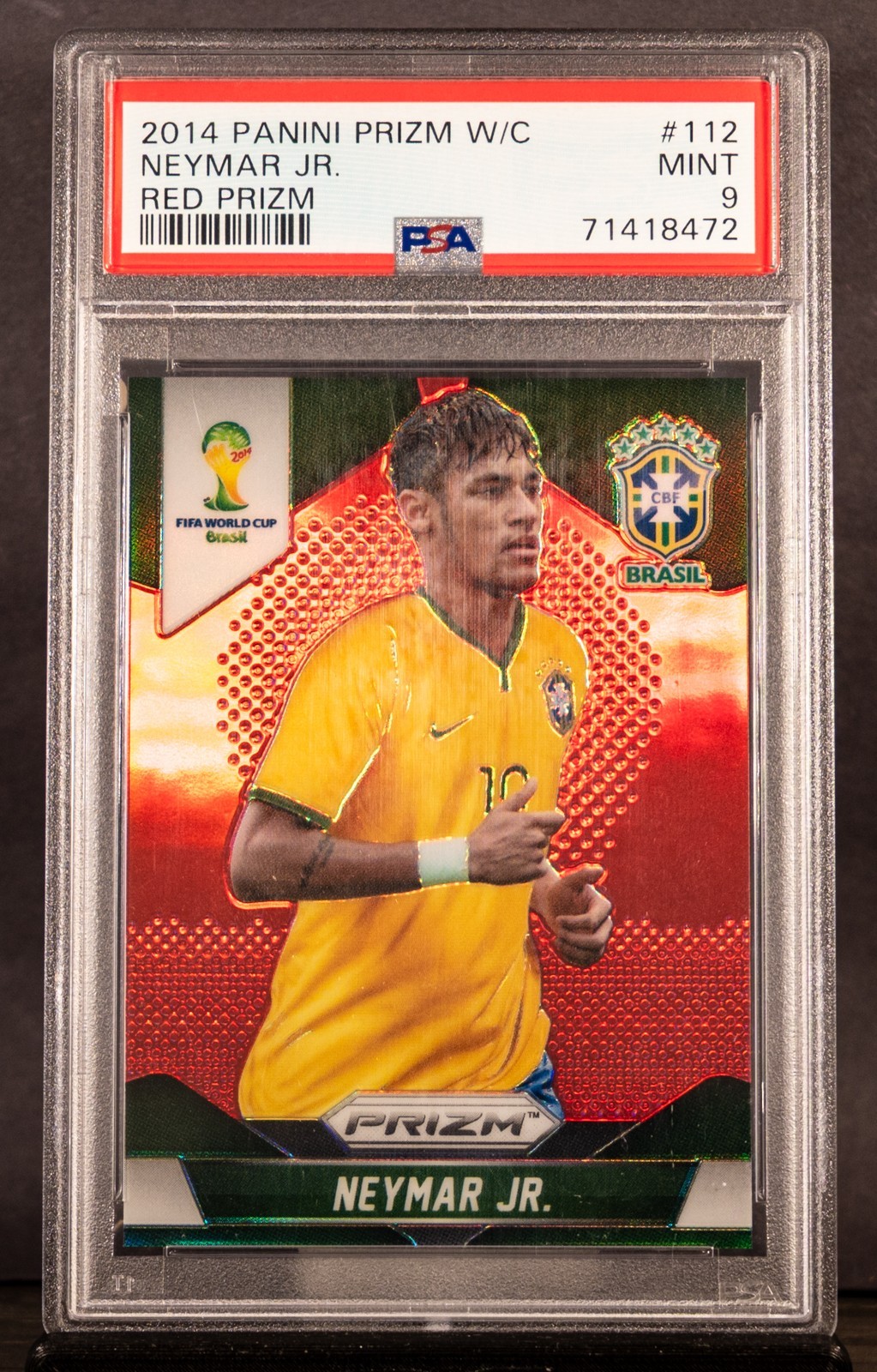 Neymar Jr. 2014 Panini Prizm World Cup Brazil Red Prizm RC #D 078