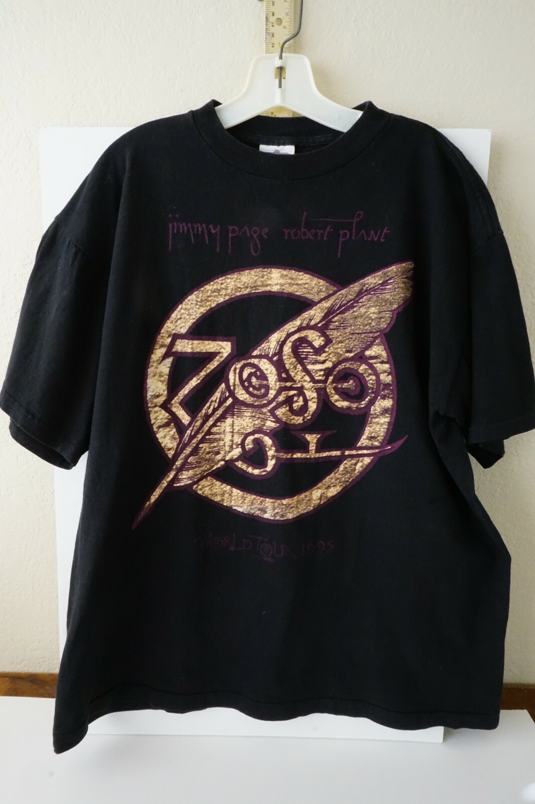 VINTAGE 1995 JIMMY PAGE ROBERT PLANT LED ZEPPELIN ZOSO TOUR XL T