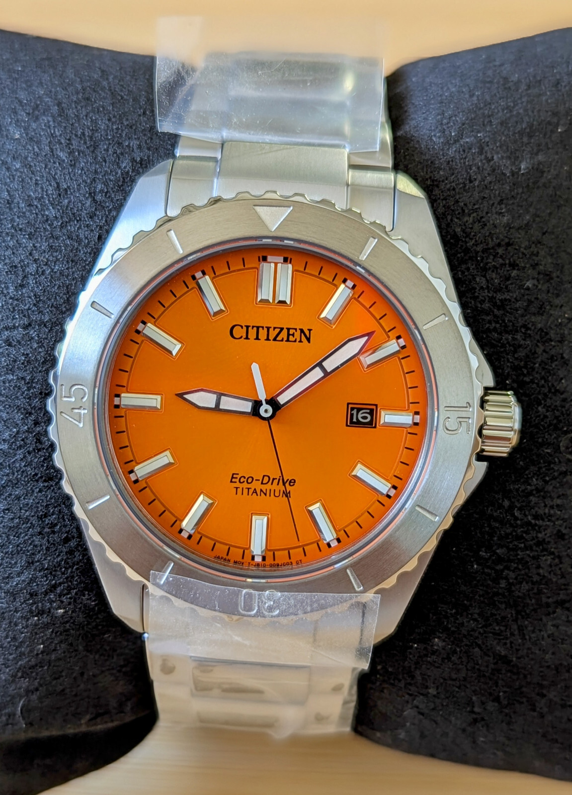 Citizen Brycen Super Titanium Sapphire Orange Dial Men's Watch