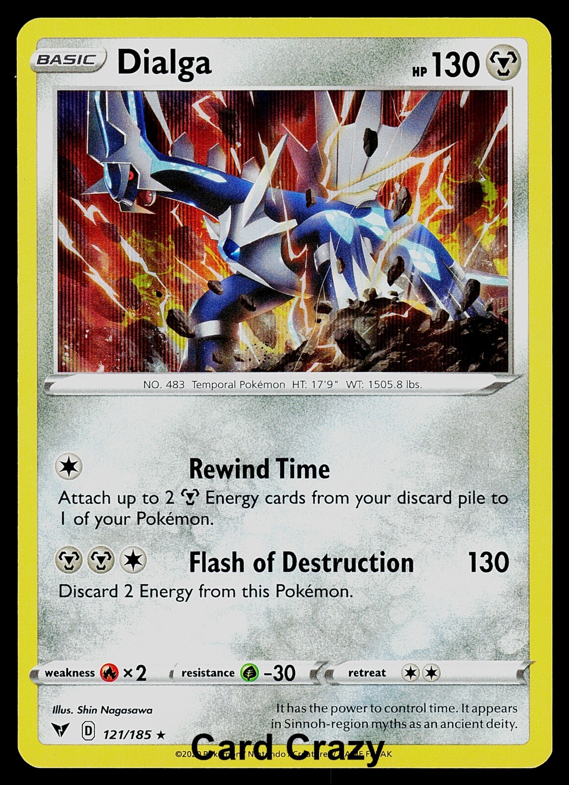 Dialga 121/185 - Vivid Voltage - Holo Rare Pokemon Card - Near