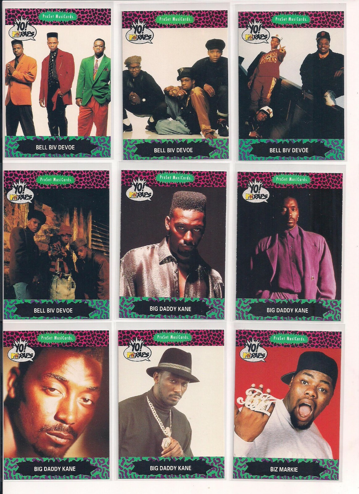1991 Pro-Set Yo! MTV Raps Music Trading Cards U Pick / Choose From