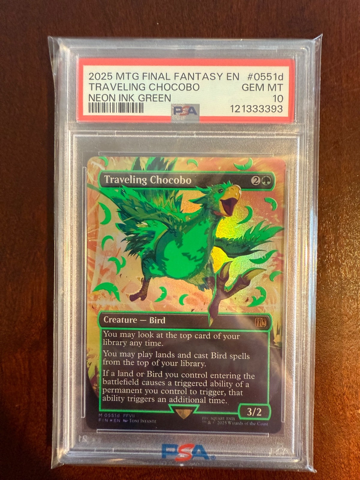 Traveling Chocobo (Neon Ink Green) Final Fantasy x MTG PSA 10