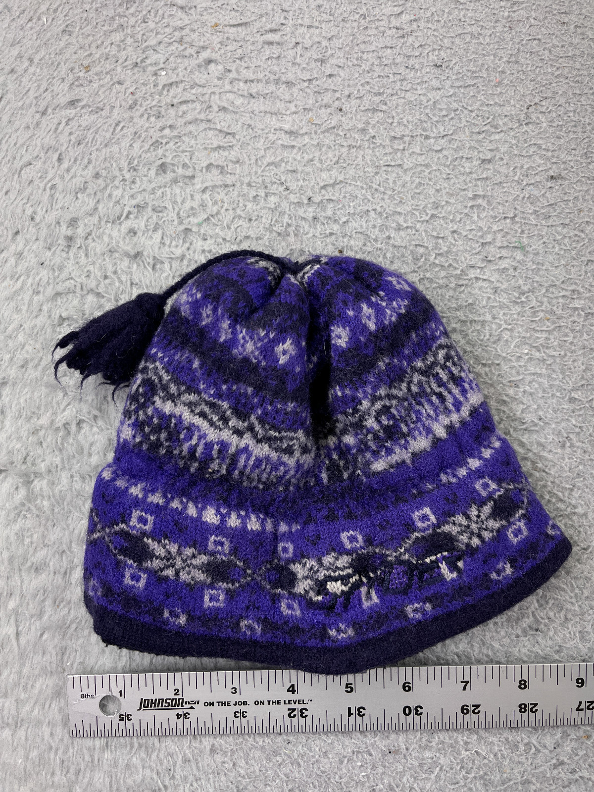 VINTAGE Spyder Beanie Toque Adult One Size Purple White Knit