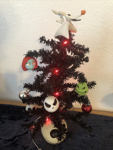 NIGHTMARE BEFORE CHRISTMAS 18” Light Up Decorated Tree Jack Zero