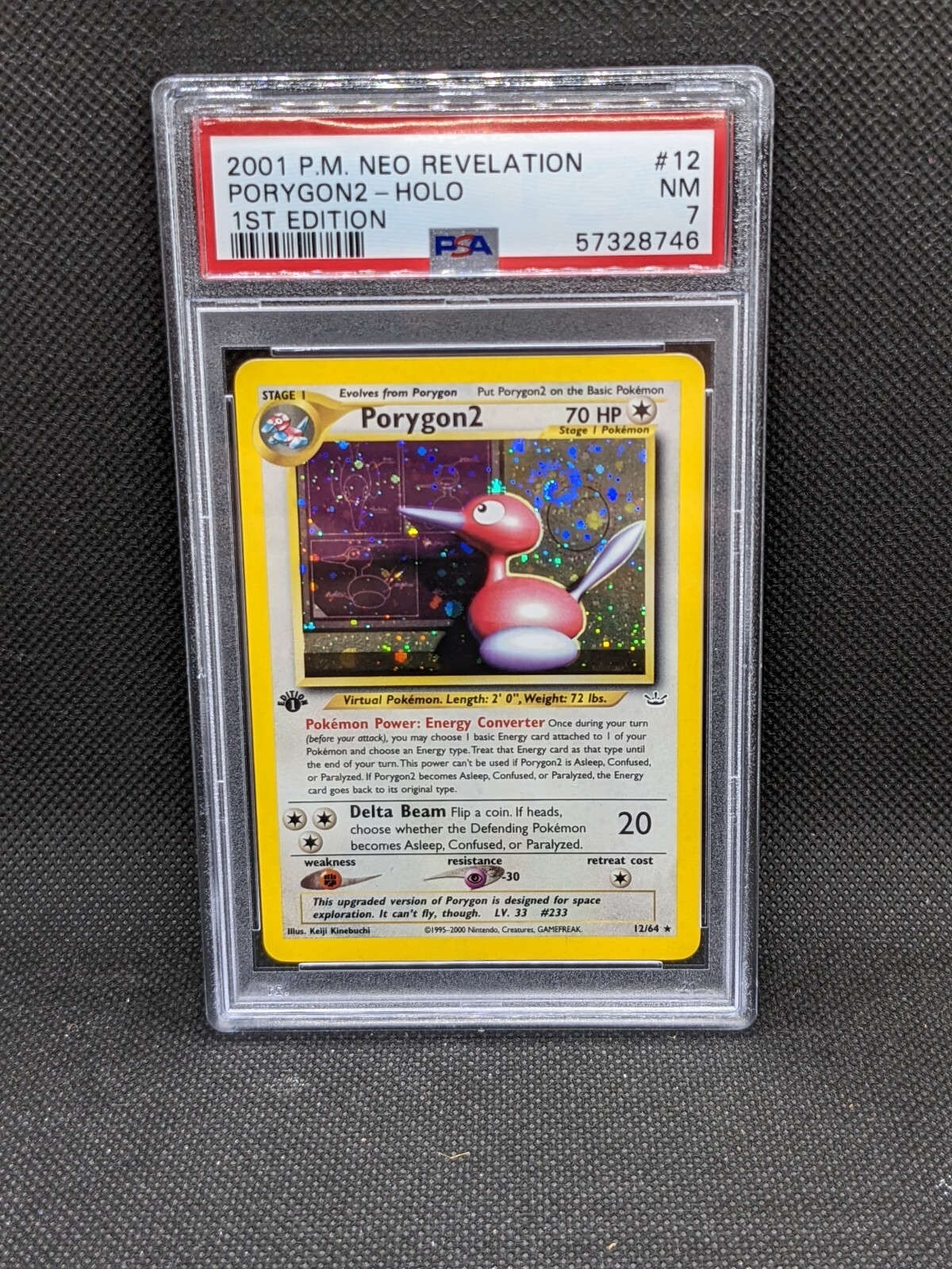 PORYGON2 12/64 1st Edition Neo Revelation Holo Rare Pokemon Card