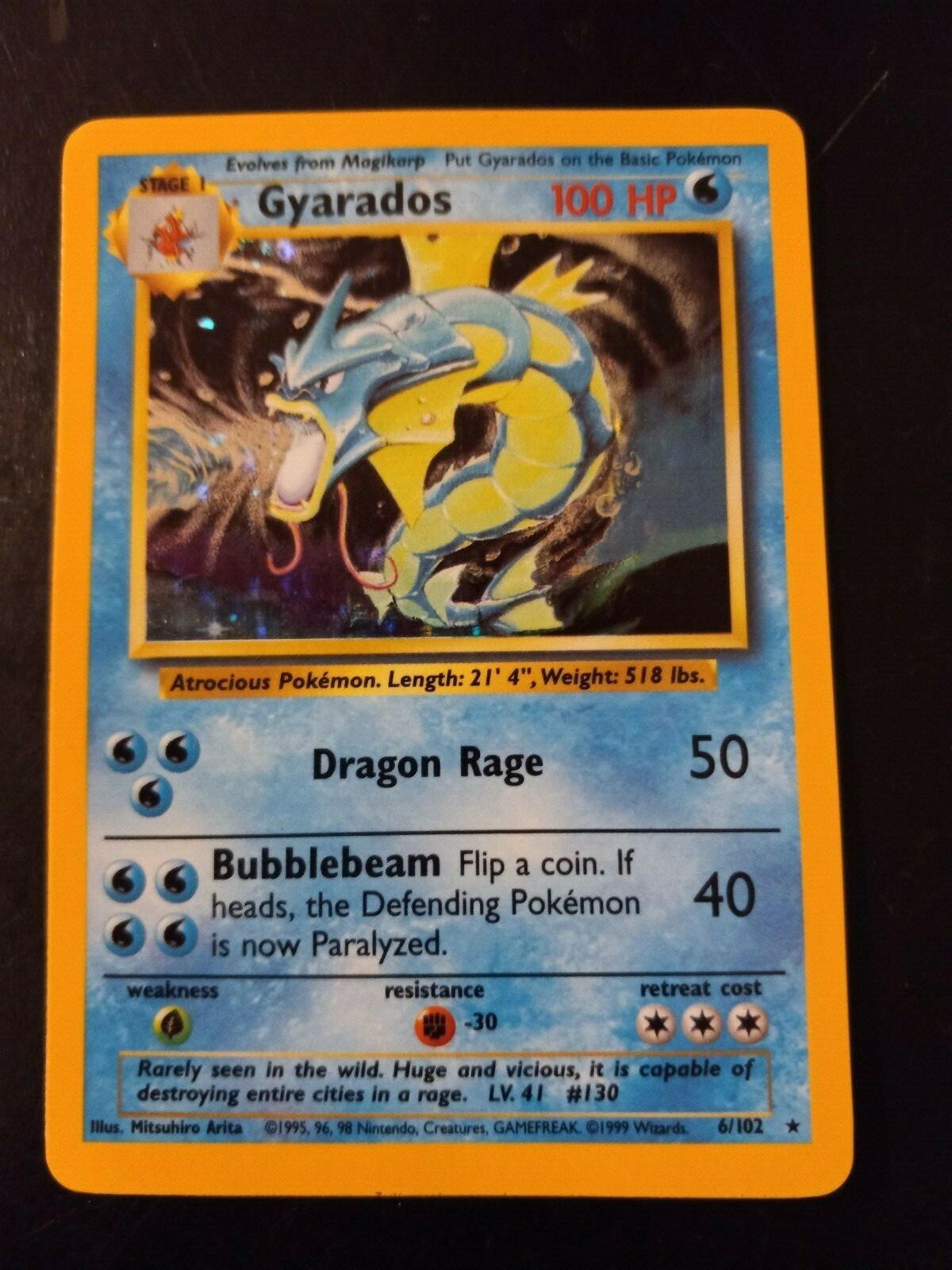 Gyarados - Base Set - 6/102 - Holo-foil - Rare - Pokemon Card