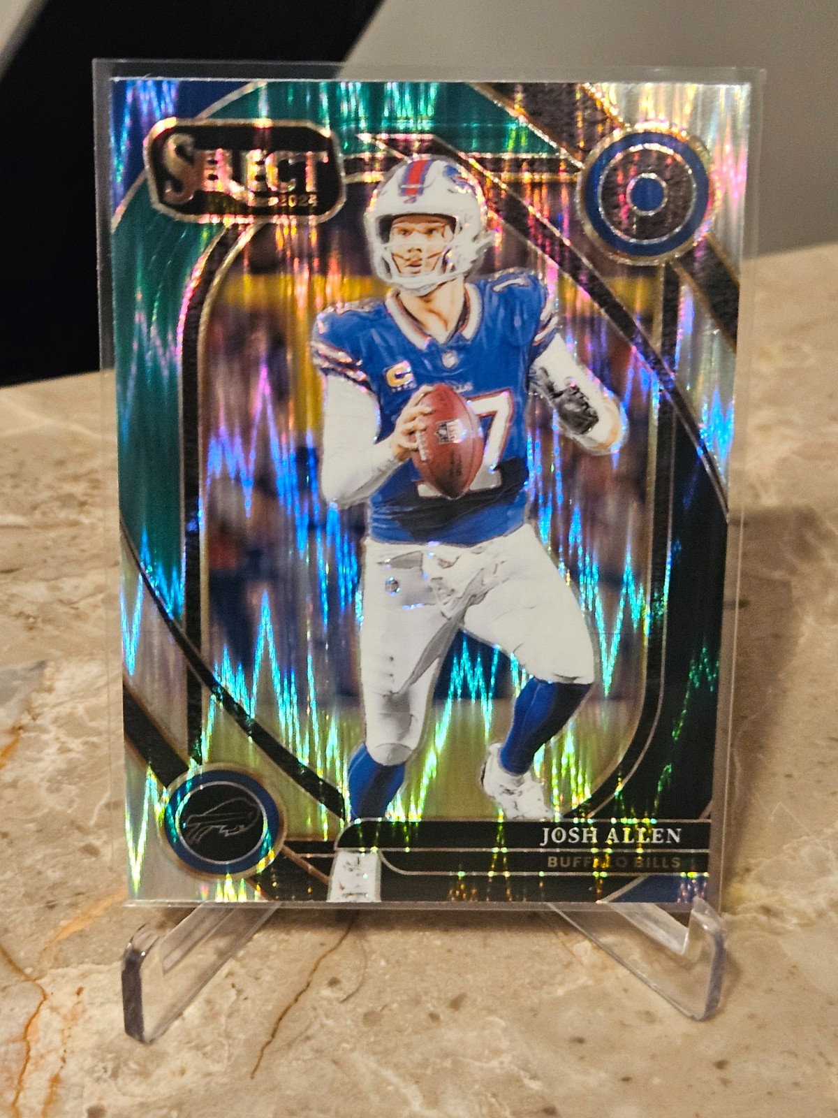 2024 Panini Select #225 Josh Allen Black & Green Prizm Shock Club