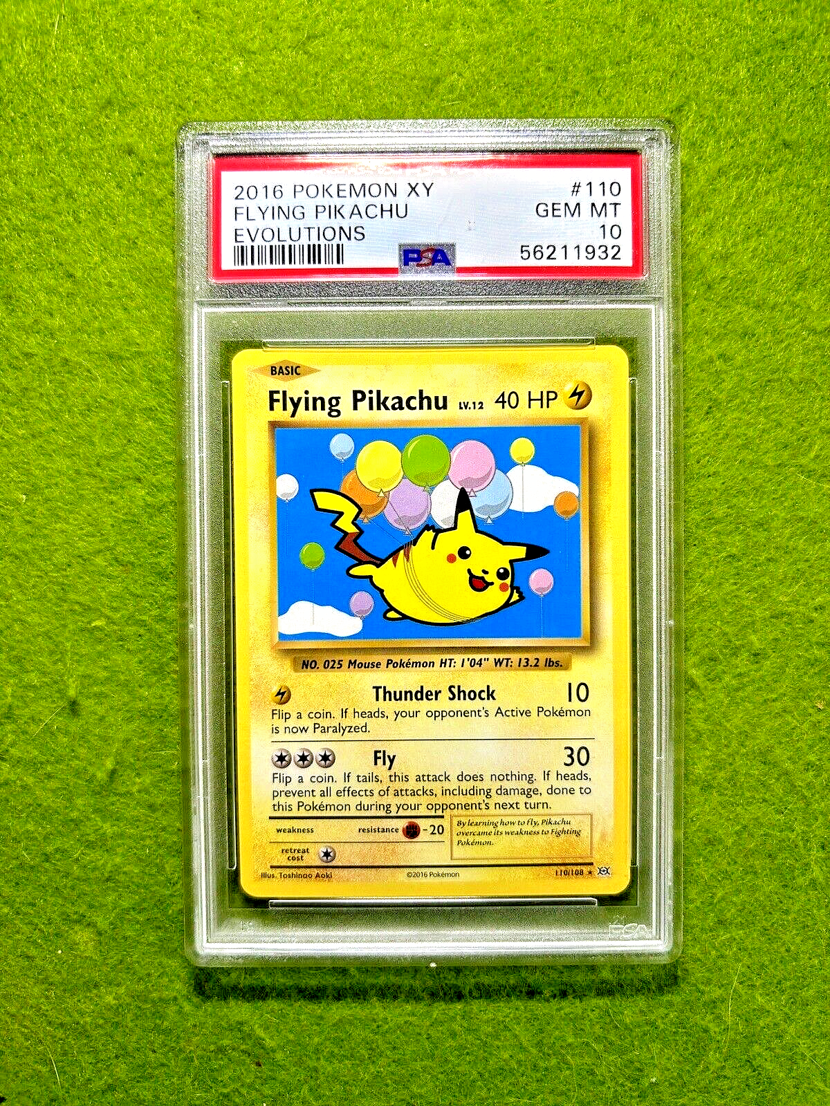 Pokémon PSA 10 Flying Pikachu POKEMON TCG CARD Evolutions 2016