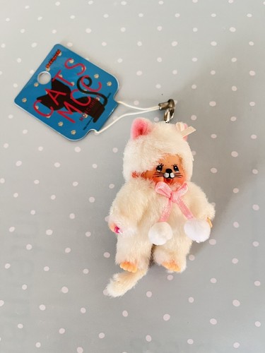 Vintage Monchhichi CATS White Cat Plush Doll Sekiguchi Mascot
