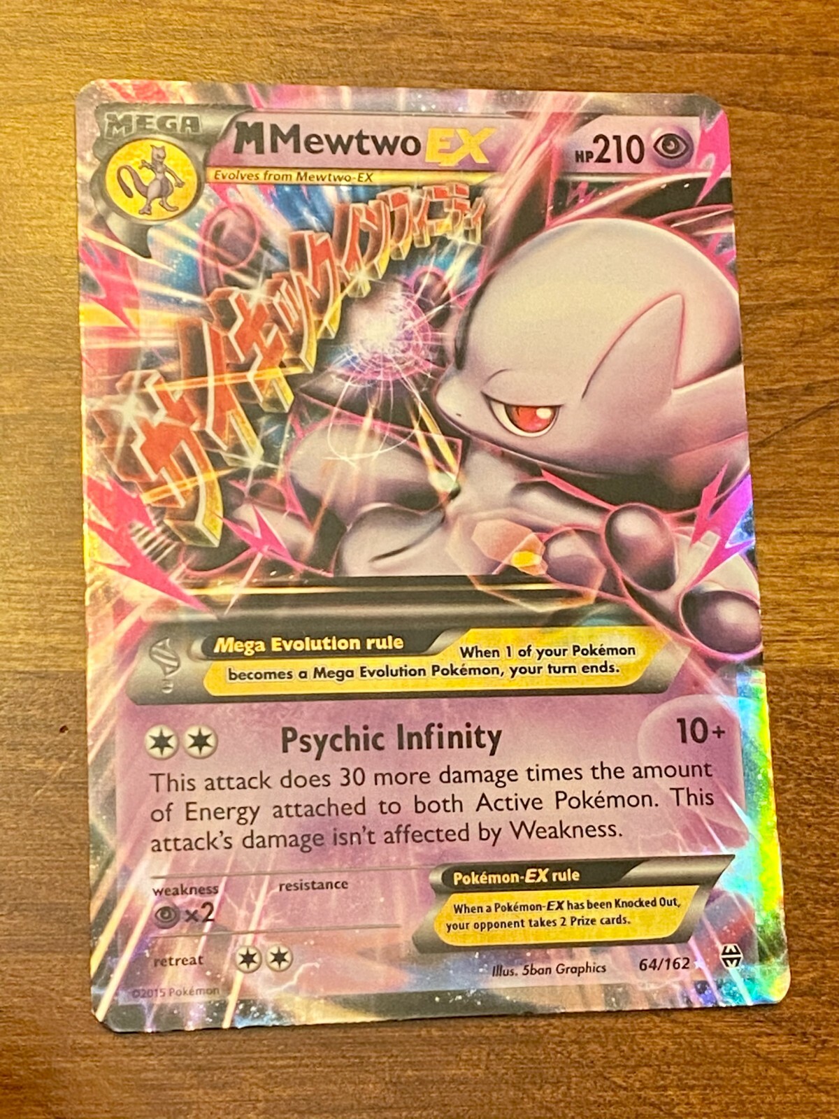 Pokemon Card - Mega Mewtwo EX - PSA 10 - 64/162 - 2015 - Rare Full