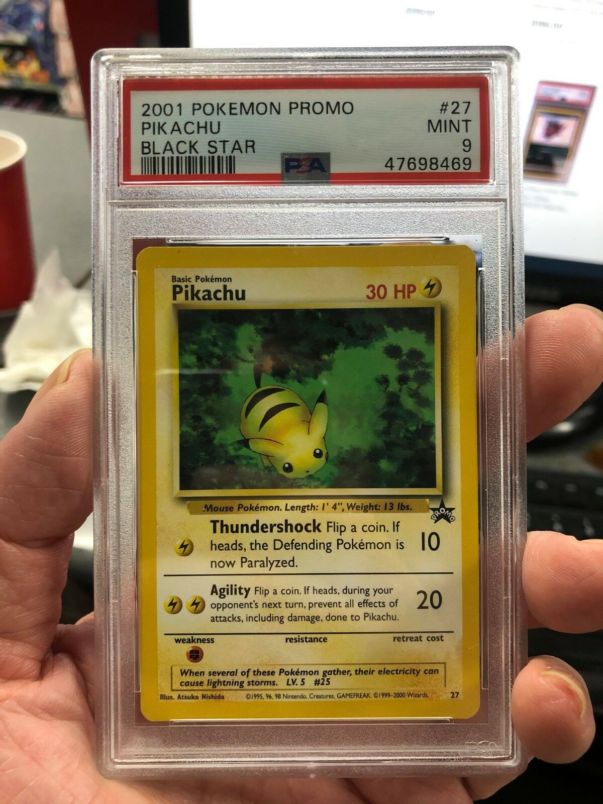 Pokemon - 2001 Pikachu #27 - Black Star Promo - PSA 9 Mint