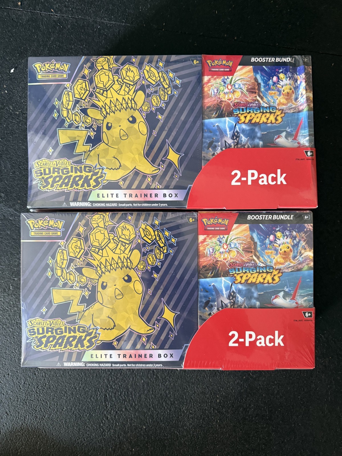 Pokémon Surging Sparks Elite Trainer Box + Booster Bundle, 2-pack