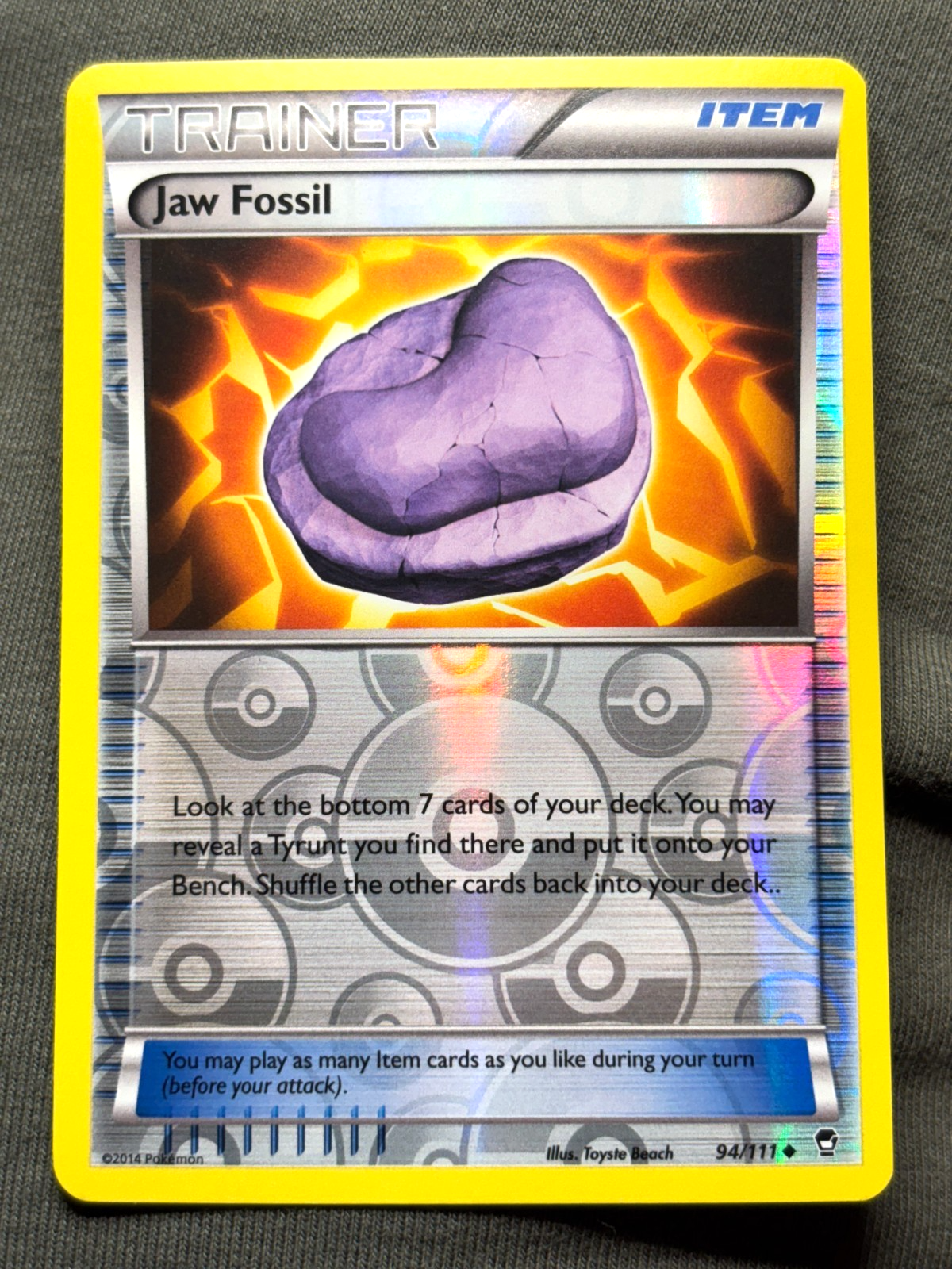 Jaw Fossil 94/111 XY Furious Fists Reverse Holo Pokemon NM | eBay