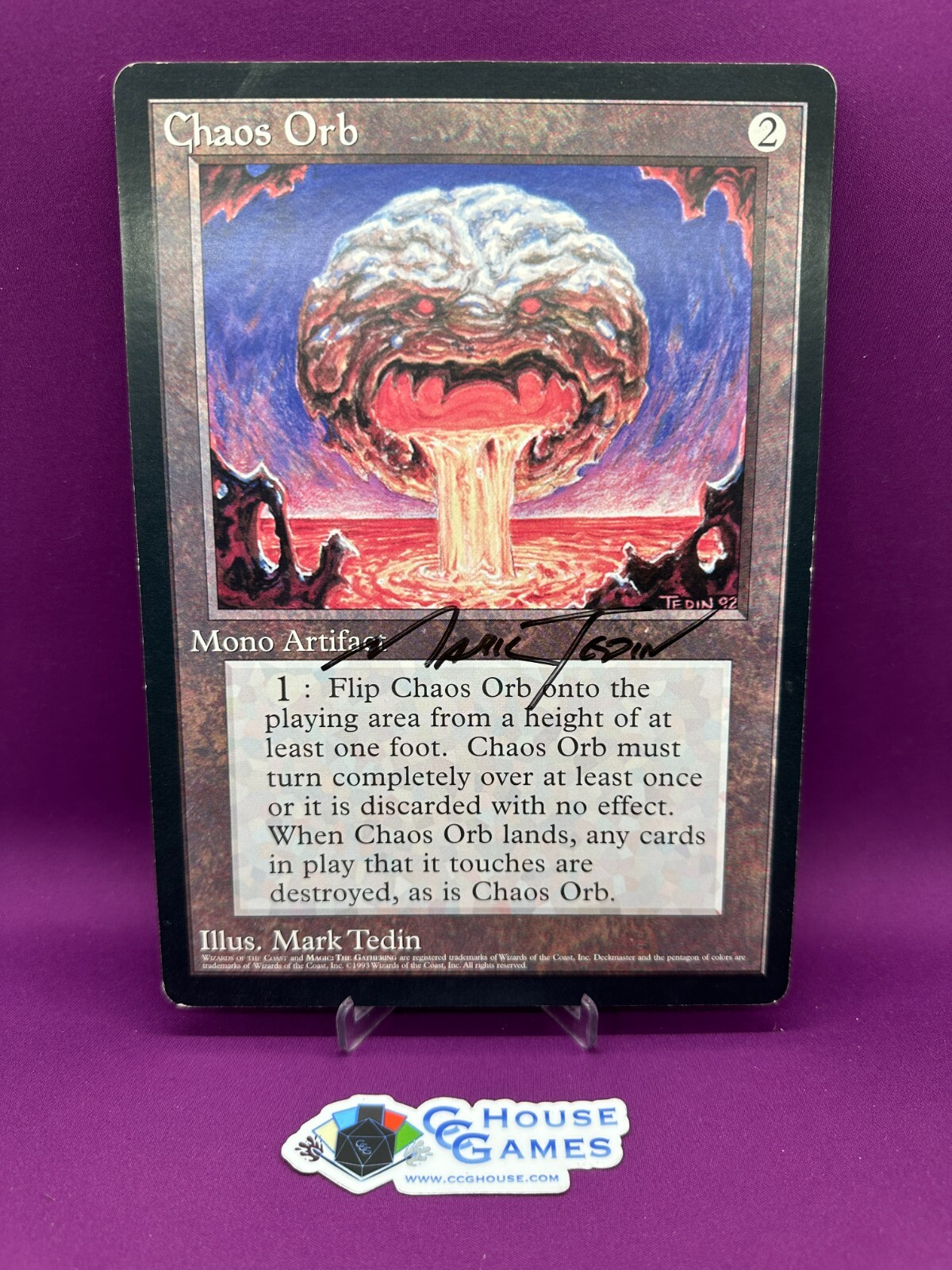 MTG Magic Chaos Orb 6x9 Oversized Promo Card Signed Artist Mark