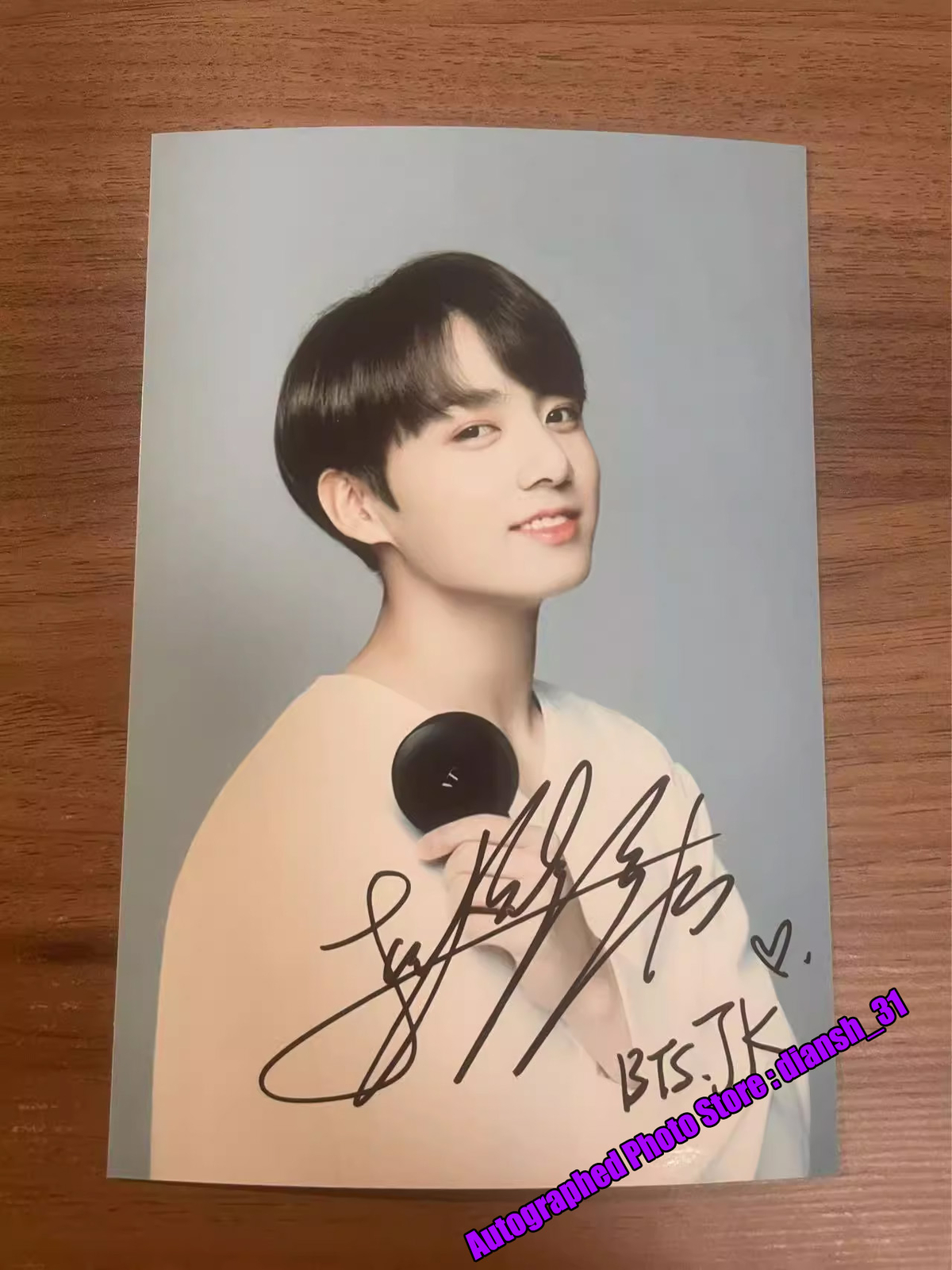 BTS JK JUNG KOOK Autographed Signed Photo Picture 4*6 K-POP