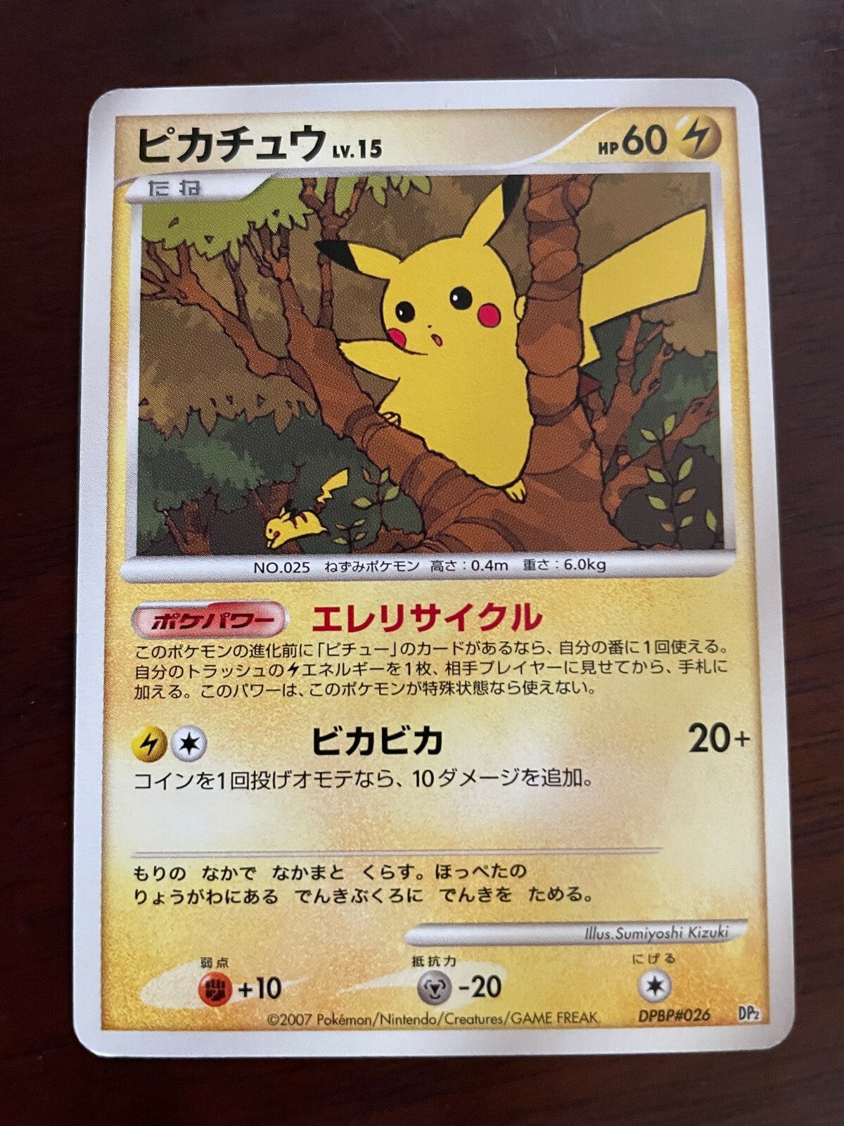 Pikachu Pokemon Ele recycle Promo DPBP#026 2007 Japanese Rare 1st
