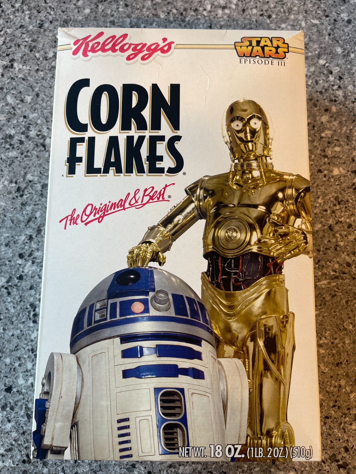 SEALED KELLOGG'S CORN FLAKES STAR WARS EPISODE III C-3PO / R2-D2