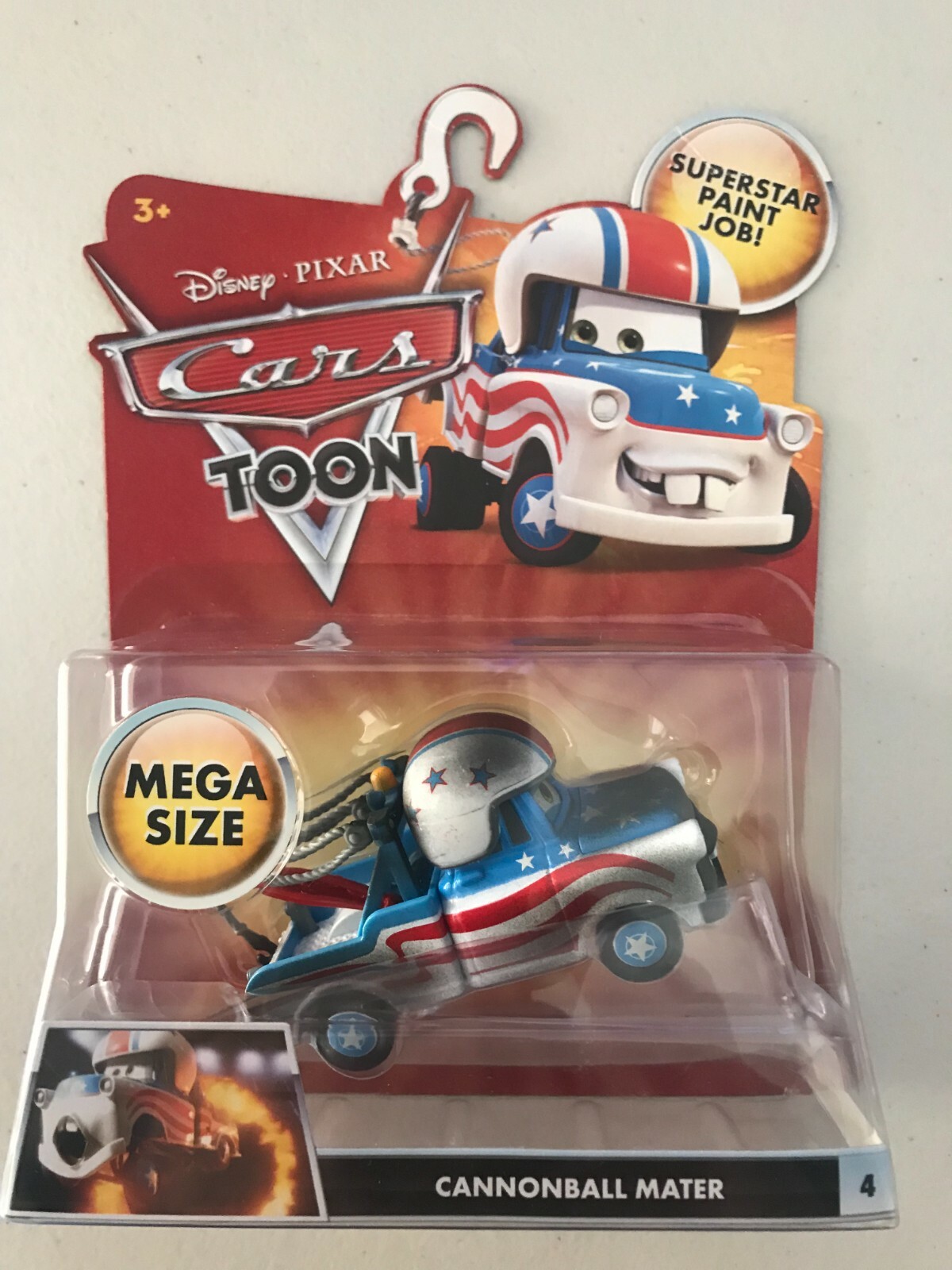 Disney Pixar Cars -TOON SERIES - #4 CANNONBALL MATER - MEGA SIZE