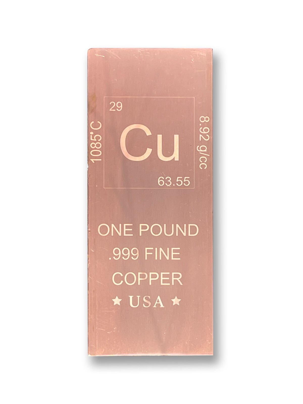 1 lb Copper Bar - Chemistry Element Design - 1 pound (454 g) Fine