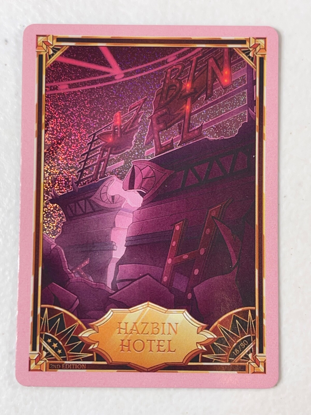 Hazbin Hotel Trading Card PINK FOIL BROKEN HOTEL 18/50 Second 2nd