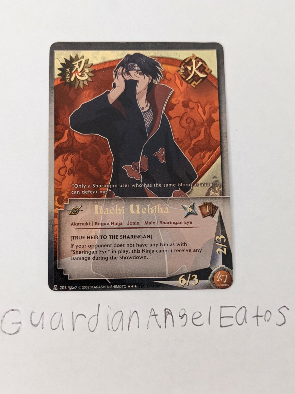 Naruto TCG CCG Itachi Uchiha Card Super Rare English Lightly