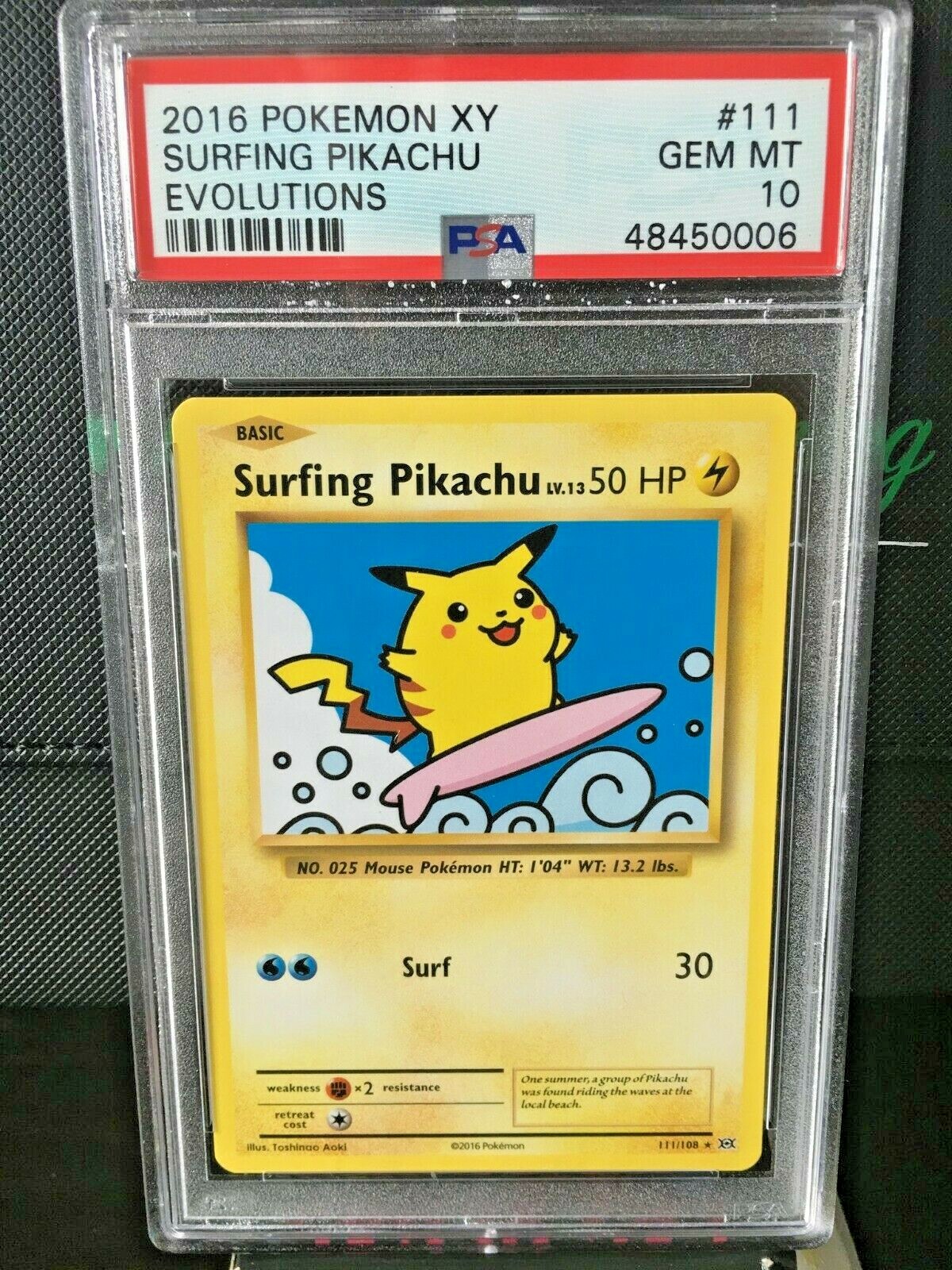 💎GEM MINT Surfing Pikachu PSA 10 111/108 XY Evolutions 2016 | eBay