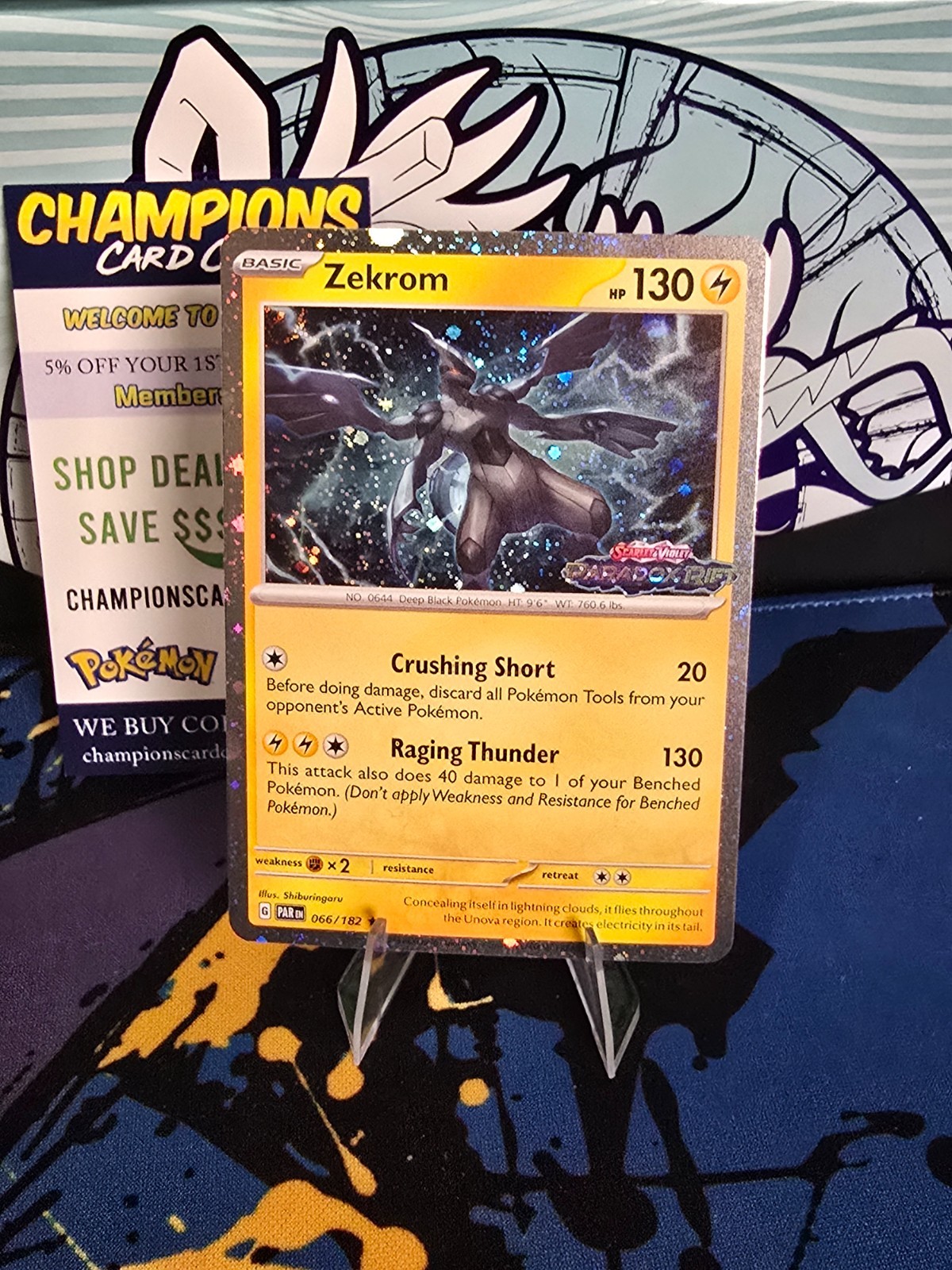 Stamped] Zekrom 66/182 Paradox Rift Stamped Cosmo Foil Rare Promo